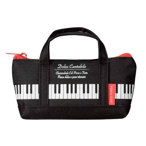 Piano line トートバッグなペンケース♪※在庫有りと書いてあっても、お取り寄せ商品は受注後にメーカー注文になります。※☆【音符・小物グッズ−音楽雑貨】【音楽雑貨】 音楽グッズ <br>バレエ発表会 記念品 プレゼントに最適 ♪