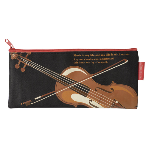 classic line ペンケース 楽器 ♪※在庫有りと書いてあっても、お取り寄せ商品は受注後にメーカー注文になります。※☆【音符・小物グッズ−音楽雑貨】【音楽雑貨】 音楽グッズ <br>バレエ発表会 記念品 プレゼントに最適 ♪