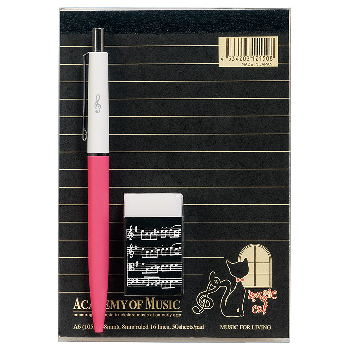 ACADEMY OF MUSIC スクールメモセット ピンク♪※在庫有りと書いてあっても、お取り寄せ商品は受注後にメーカー注文になります。※☆【音符・小物グッズ−音楽雑貨】【音楽雑貨】 音楽グッズ <br>バレエ発表会 記念品 プレゼントに最適 ♪