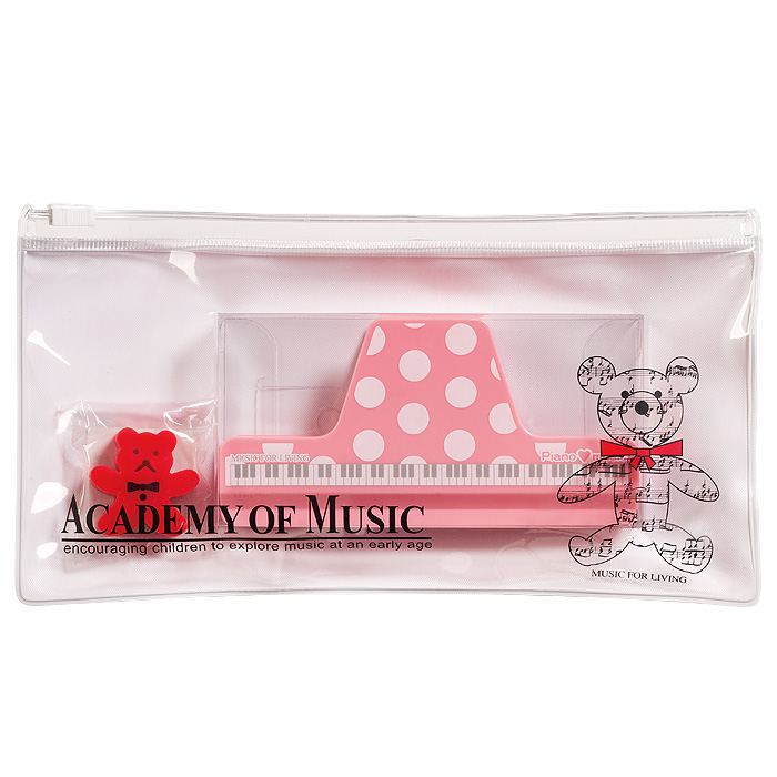 ベア&クリップセット ピンク♪※在庫有りと書いてあっても、お取り寄せ商品は受注後にメーカー注文になります。※☆【音符・小物グッズ−音楽雑貨】【音楽雑貨】 音楽グッズ <br>バレエ発表会 記念品 プレゼントに最適 ♪