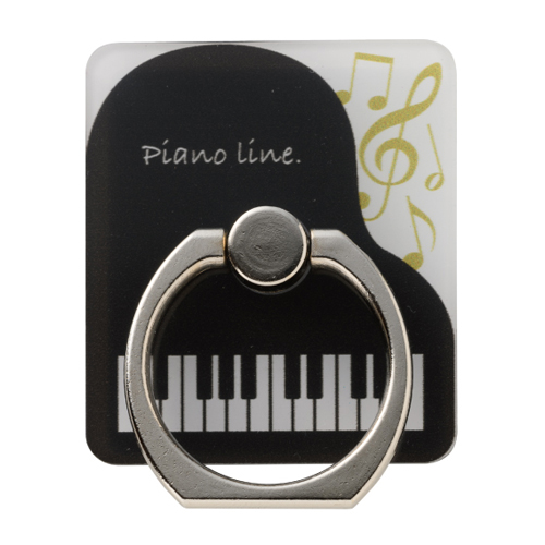 Piano line　スマホリング♪※在庫有りと書いてあっても、お取り寄せ商品は受注後にメーカー注文になります。※☆【音符・小物グッズ－音楽雑貨】【音楽雑貨】  音楽グッズ  <br>バレエ発表会 記念品 プレゼントに最適 ♪